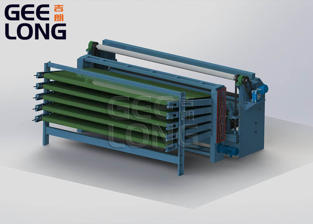 China roller type veneer dryer machine exported to Russia by shandong geelong machinery company