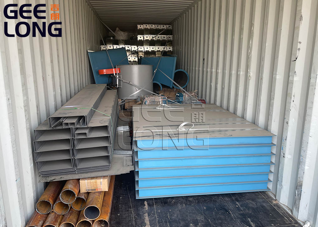 GEELONG 4 layers continuous roller type veneer dryer machine is exported to Russia